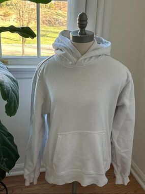 Aritzia TNA White "Sweatfleece" Hoodie